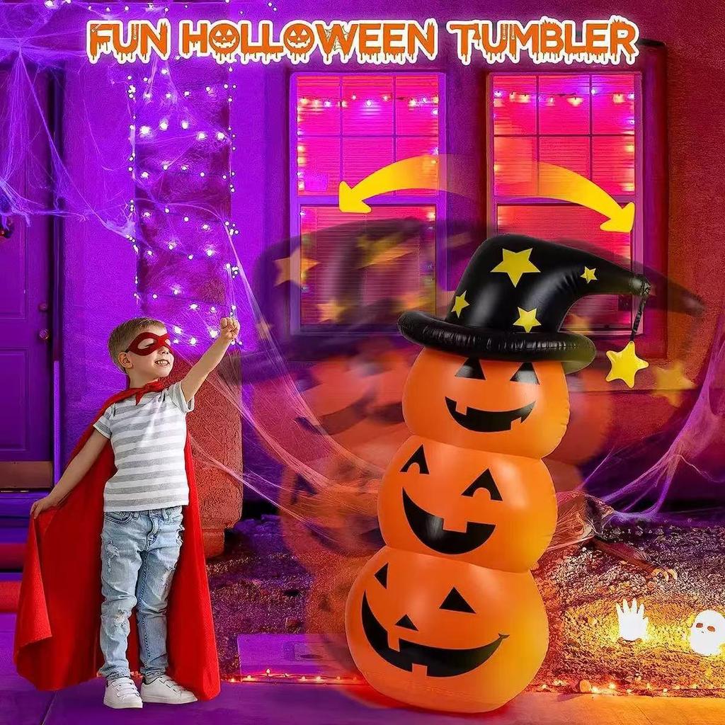 Cross-border Halloween Inflatable Pumpkin Ghost Tumbler Scene Decoration