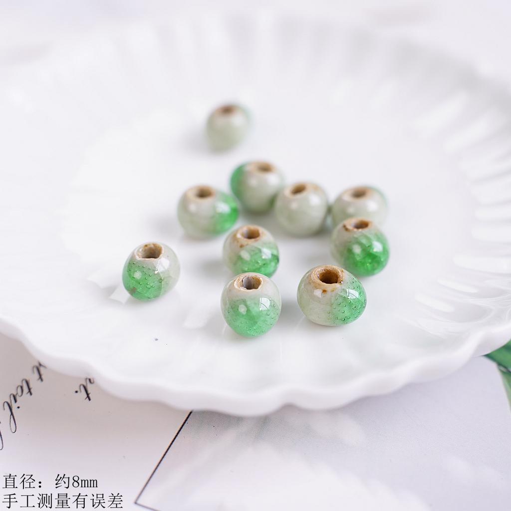 8Mm Ceramic Round Beads Water Drop Ice Crack DIY Accessories, Loose Beads Bracelet Necklace Material Bag Tail Beads