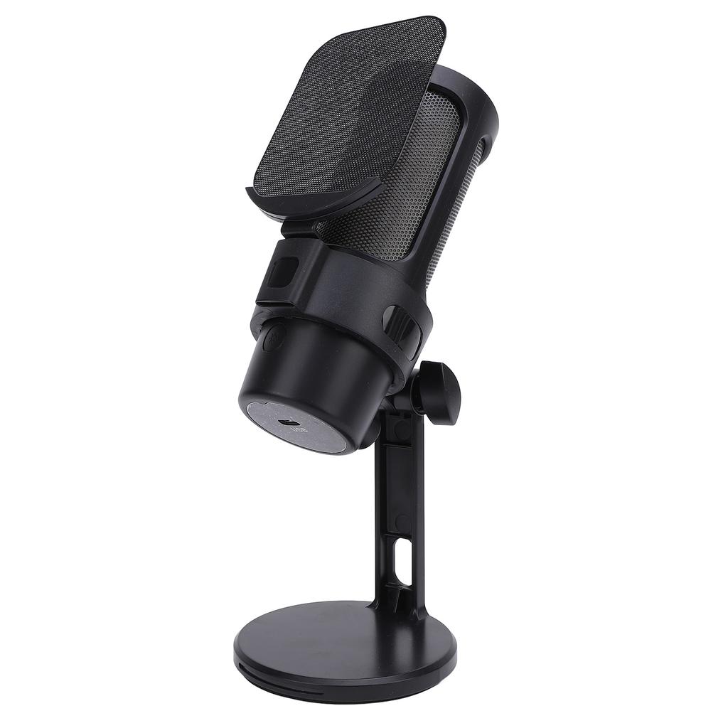 Gaming Microphone USB PC Mic Condenser Mic with Quick Mute Function Shock Mount Rotate Gain Key for