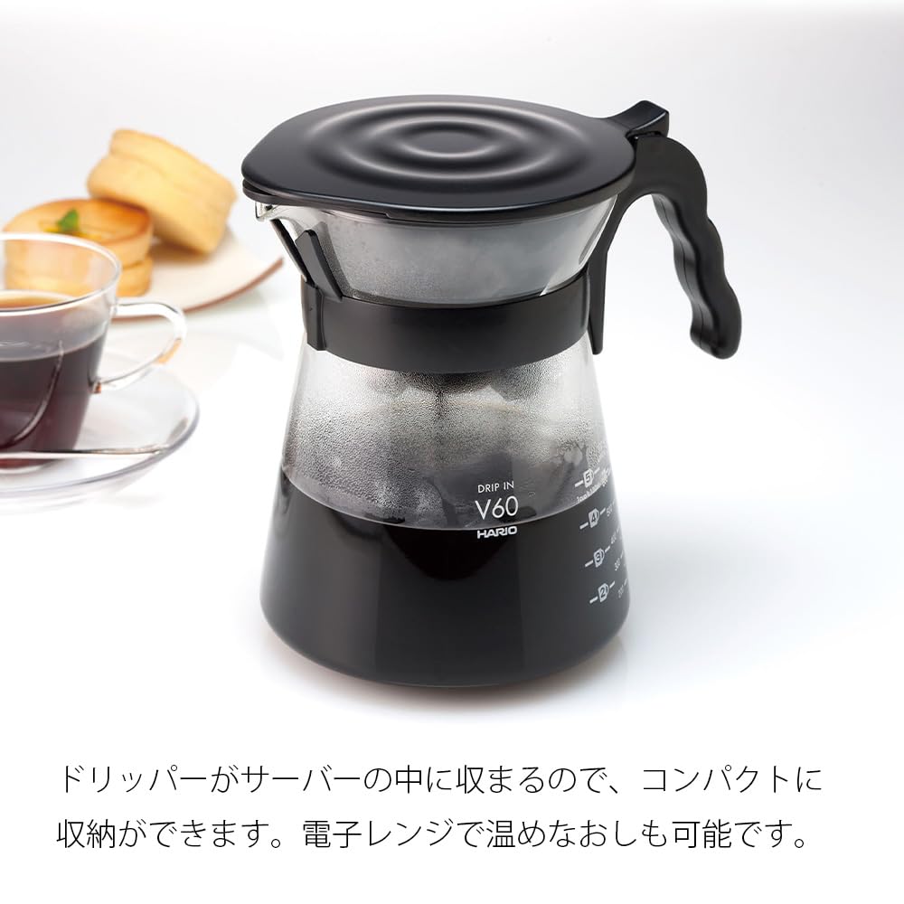Hario Coffee Dripper Server V60 Drip-in Coffee Hand Drip Pot for 2 People VDIR-02-B