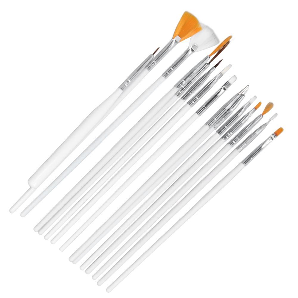 2 Set Multi Tip Size Nail Art Brushes Light Handle Painting Brushes  Home DIY Manicure