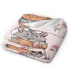 Marie Cat Aristocats Blanket Fleece Summer Air Conditioning  Portable Lightweight Throw Blanket for Bed Travel Bedspread