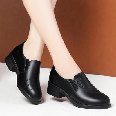 Fashion Women Fashion Round Toe High Quality Black Pu Leather Short Ankle Boots Lady Spring Autumn Shoes  Crystal Deep Mouth Comfortable