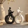 Jijijing 3D Printed Reading Figurine, Abstract Reader Statue for Home Decor, Modern Minimalist Sculpture Bookshelf Desk Office Ornament