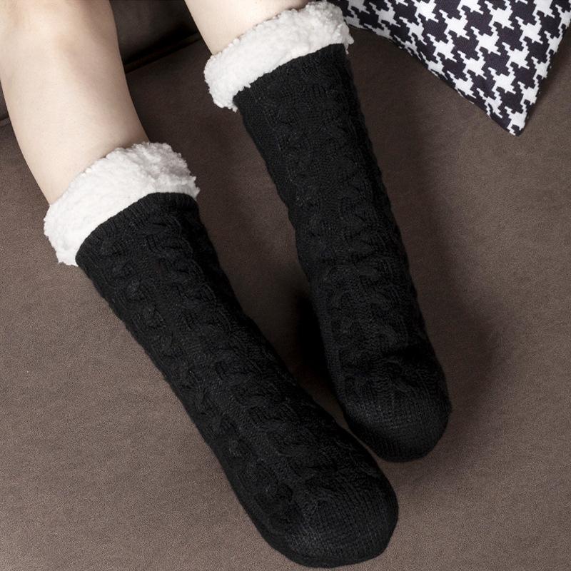 Women's Middle Socks Floor Socks Home  Sleep Christmas Socks Carpet Socks Autumn and Winter Plush Thickened