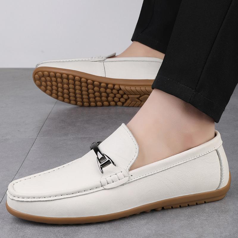 Fashion High Quality Genuine Leather Loafers Driving Shoes Luxury Brand Formal Mens Slip On Flats Moccasins Breathable Male Boat Shoes