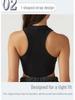 Gilet sportivo da yoga da donna a forma di I ad asciugatura rapida con imbottiture sul petto per fitness, danza e corsa