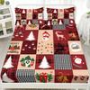Christmas Red Grid Fitted Sheet Children's Gift Adult Nonslip Fitted Sheet Fitted Single Double Bed Queen With Pillowcase