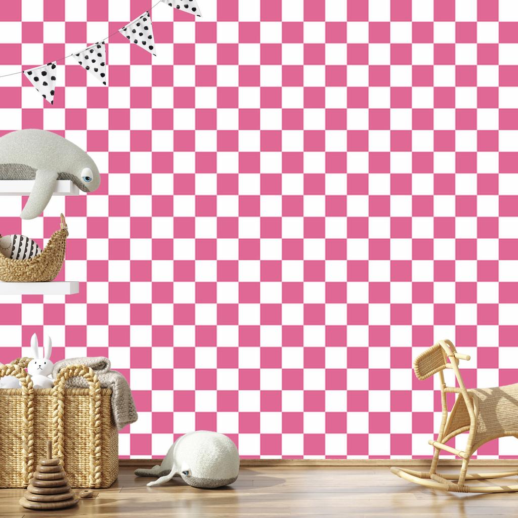 Checkerboard Wallpaper In Powder Pink and White, Powder Pink Background 50x1000