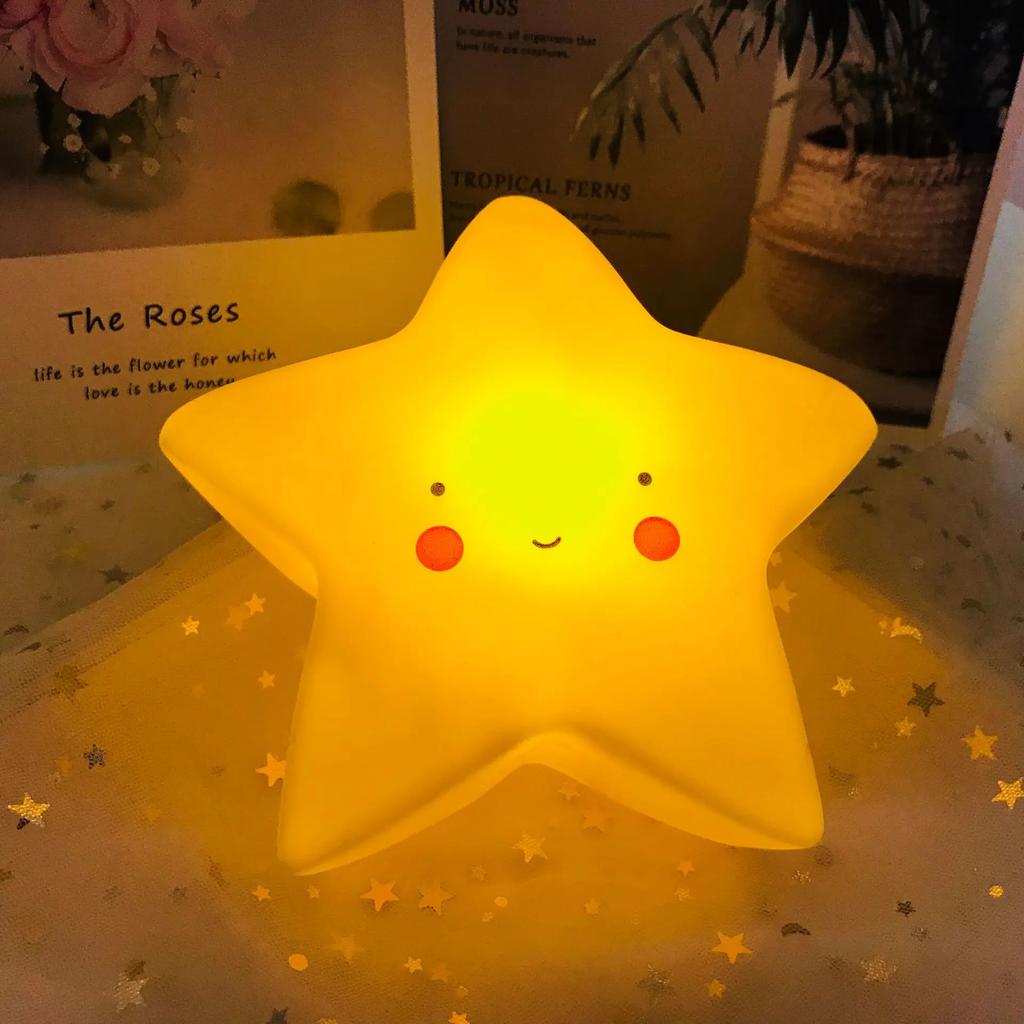 Mini LED Night Light Cartoon Fantasy Star Moon Interior Lighting Bedside Light Baby Room Decoration Children Gift Toy Night Lamp