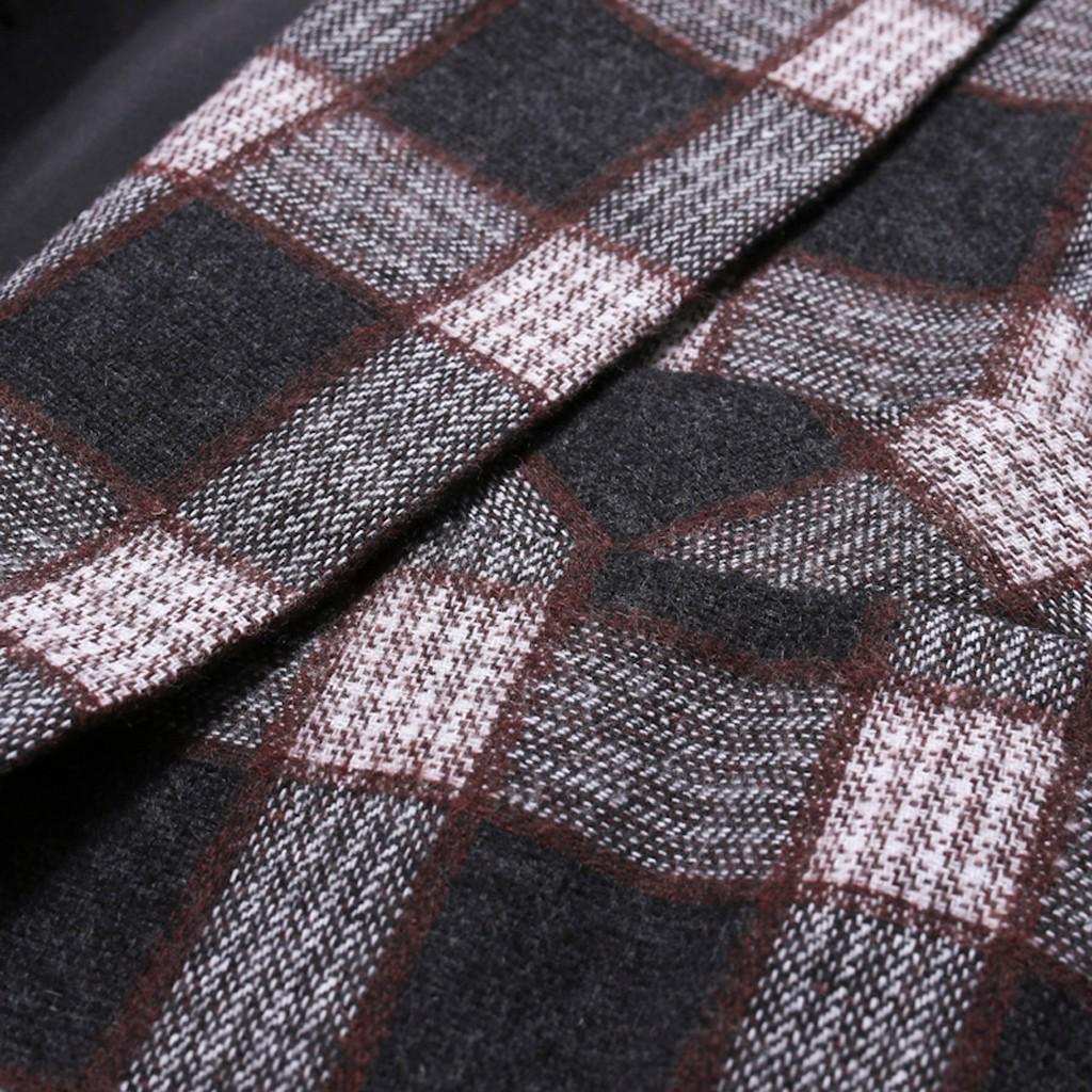 Men's New Stylish Casual Plaid Business Wedding Party Outwear Coat Suit Tops