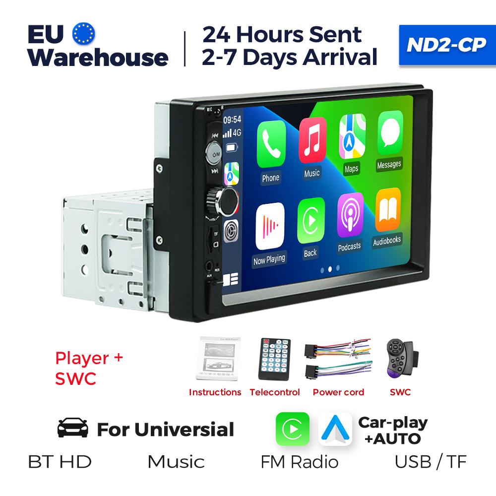 ND2 Universal 1Din Car Radio Stereo 7inch HD Touch Screen Multimedia Player BT Autoaudio FM Receiver Mirror Link Monitor