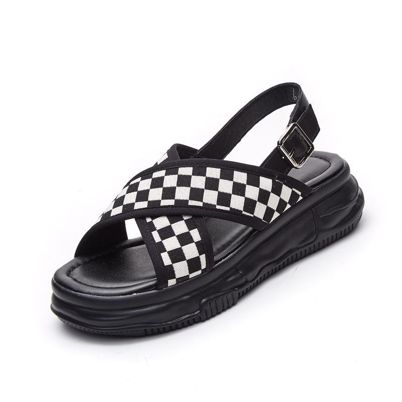 New muffin slippers women's platform sandals women's summer wear beach shoes flat sandals open toes
