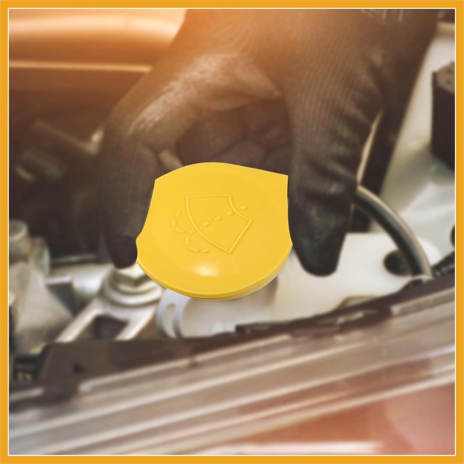 Windshield Washer Fluid Reservoir Bottle Cap Cover Fit for Subaru Forester with Ruler - Pack of 1 Yellow Replacement