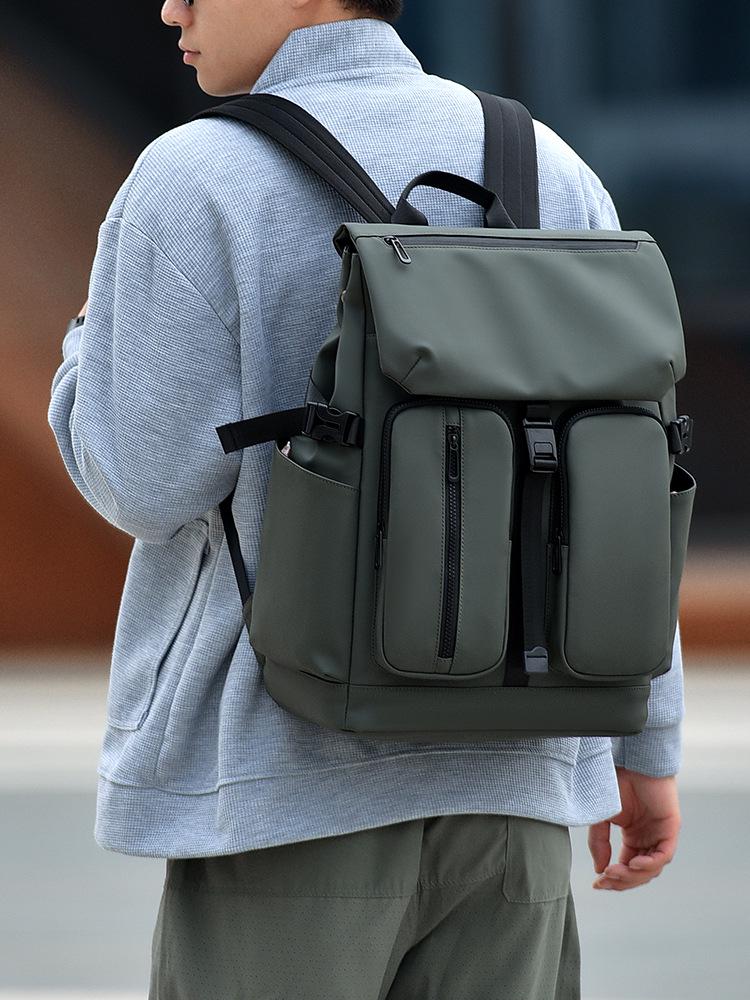 Men's Water-Resistant Casual Backpack - Large Capacity, Double Pocket, Multifunctional, Lightweight Fashion Laptop Bag