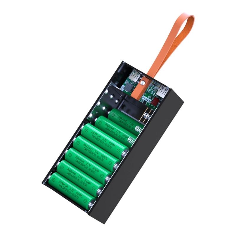 24x18650 Battery Storage Box PD Quickly Charge Powers Bank Case Support Wireless Charging/Quick Charging Functions