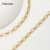 14K Gold Plated Brass Round Cable Link Necklace Chains,DIY Jewelry Spool Chains Necklace Bracelet Making Accessories