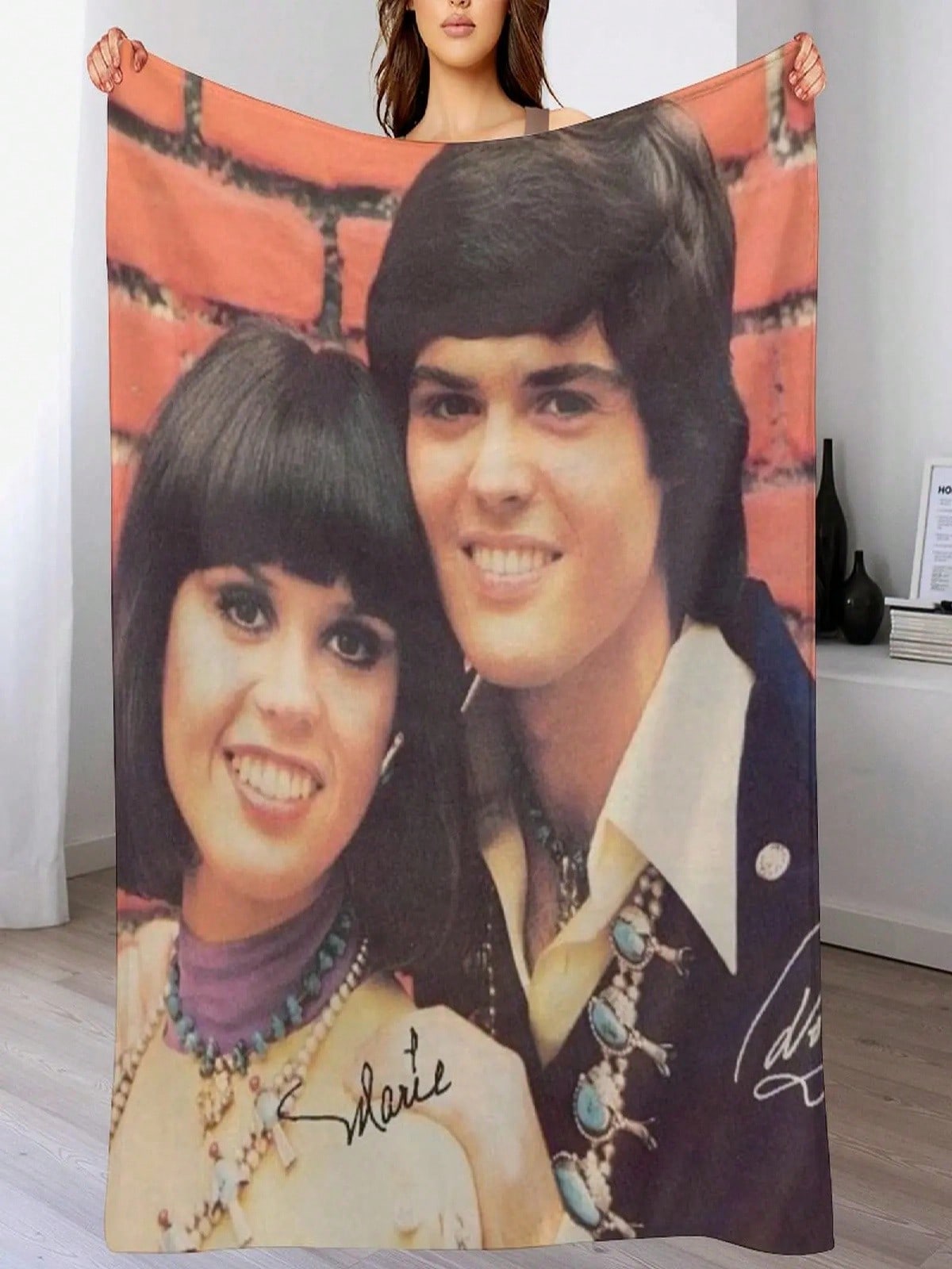 Donny And Marie Osmond Young Throw Blanket For  Shaggy Nap Hair Blankets 75X95CM
