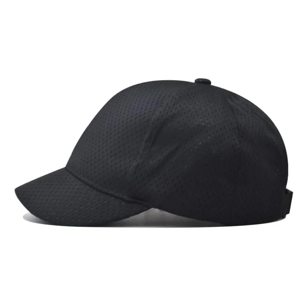 Versatile Adjustable Short Brim Baseball Cap Quick Drying Solid Color Mesh Cap Breathable Trucker Caps Unisex