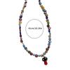 Colorful Glass Bead Necklace Featuring Mushroom Pendant and Floral Designs Decoration for Trendy Women Outfits