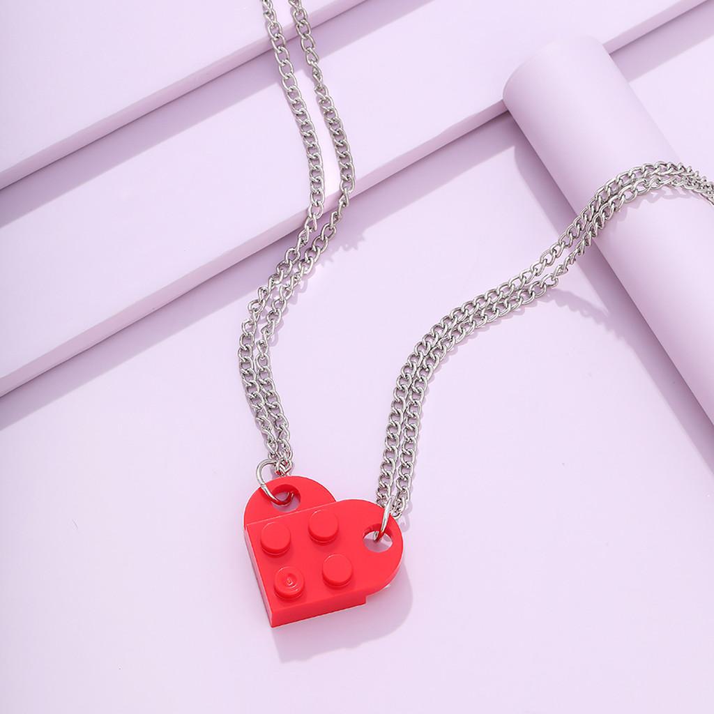 Heartshaped Jewelry Eyecatching Necklace For Trendy Couples In Vibrant Colors