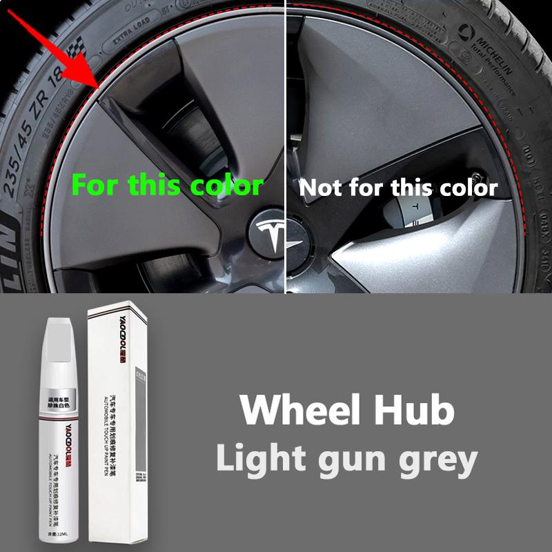 For Tesla car wheel scratches repair pen Matte black dark gun gray silver black multiple colors
