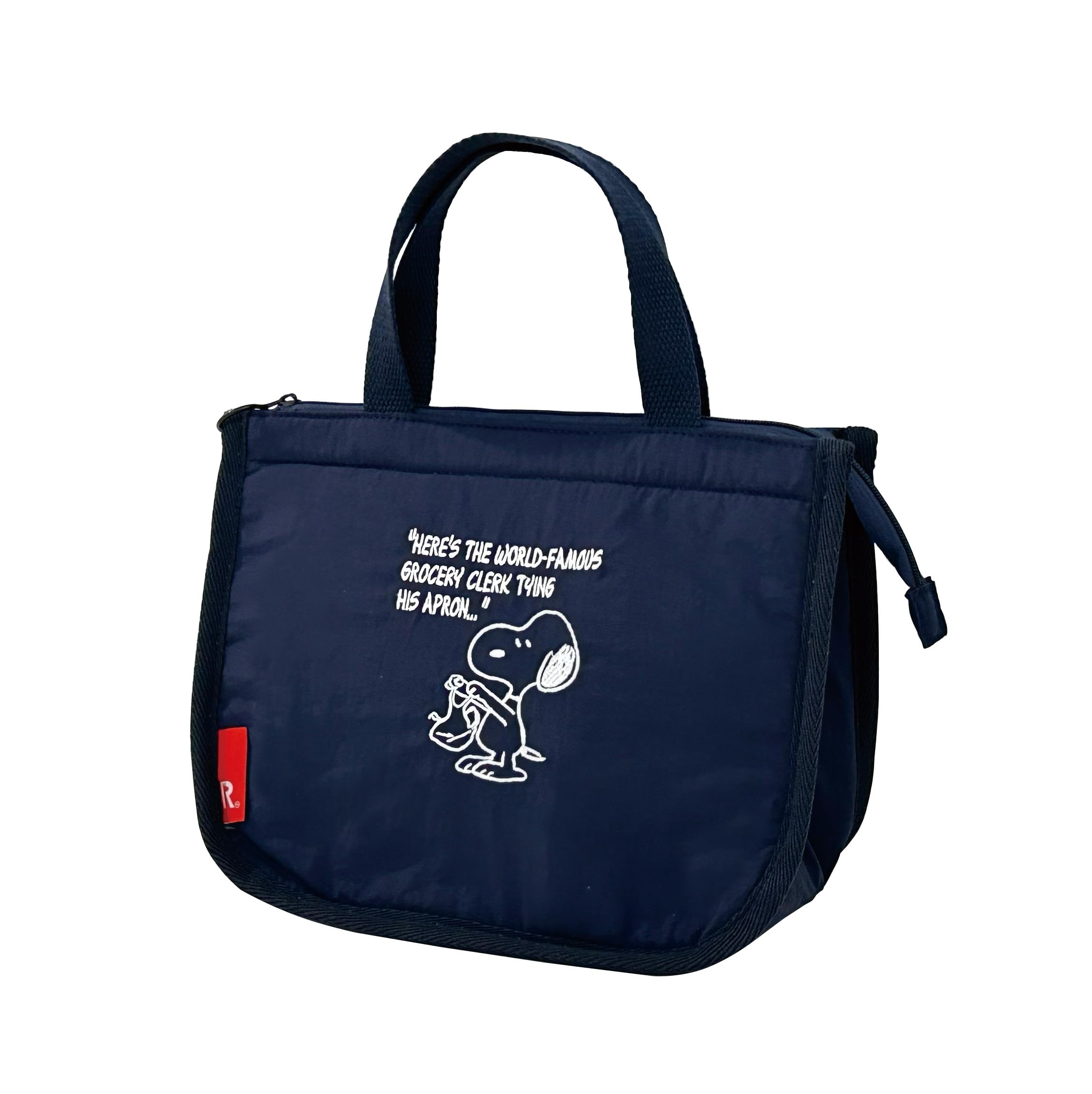 

8605 SNOOPY Simple Insulated Lunch Tote Bag IP Thermo K Deli APRON [ROOTOTE] Peanuts-9B (01 Navy)