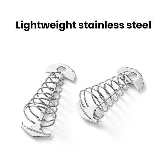 Pružinová přezka stanu Nerezová Korozi Odolná Protiskluzová konstrukce Snadná montáž Camping Stake Větruodolný Stahovač lan stanu