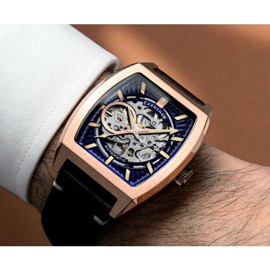 Earnshaw Automatic Tonneau Skeleton ES-8302-04 Wrist Watch