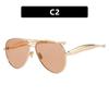Premium Metal Round Shape Thick Frame Stylish Famous Style Sunglasses Casual UV400 Protection Protection Spectacles Women Sunglasses