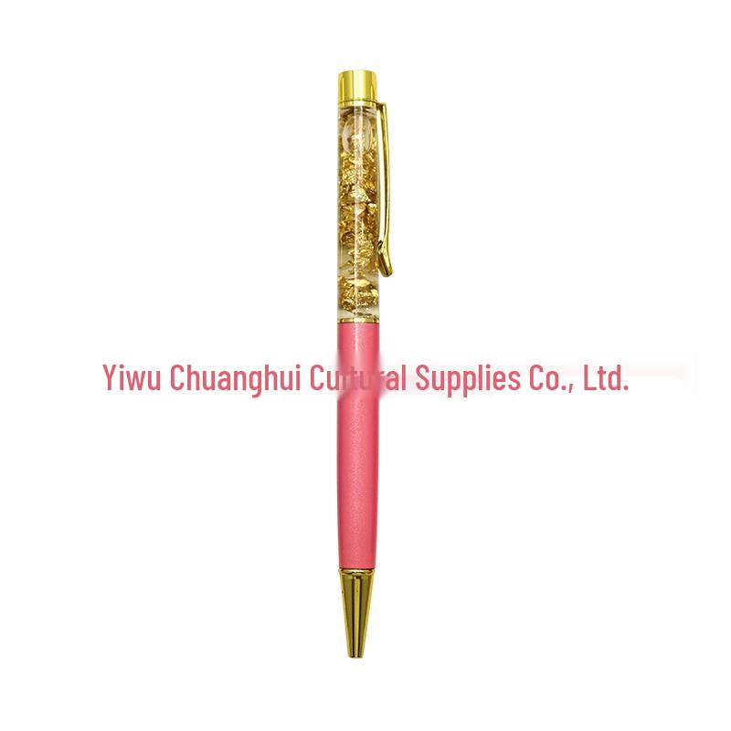 Gold Crystal Foil Metal Ballpoint Pen - Signature & Gift Pen with Laser Engraving