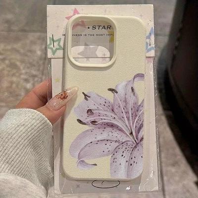 Coque de téléphone Fleur de Lys Violette Pour Samsung Galaxy S26 S25 S24 S23 FE Plus ULTRA Edge A15 A23 A25 A32 A35 A36 A52 A55 A72 Housse