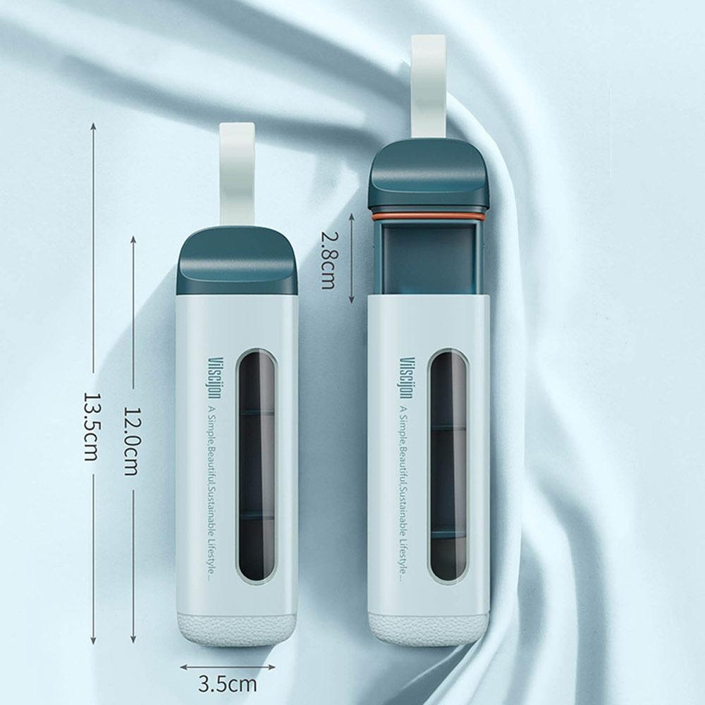 Gifts 3-Compartment Daily Pill Organizer Mini Pocket Travel Pill Holder Sliding Storage Box Portable Moisture-Proof Pillbox