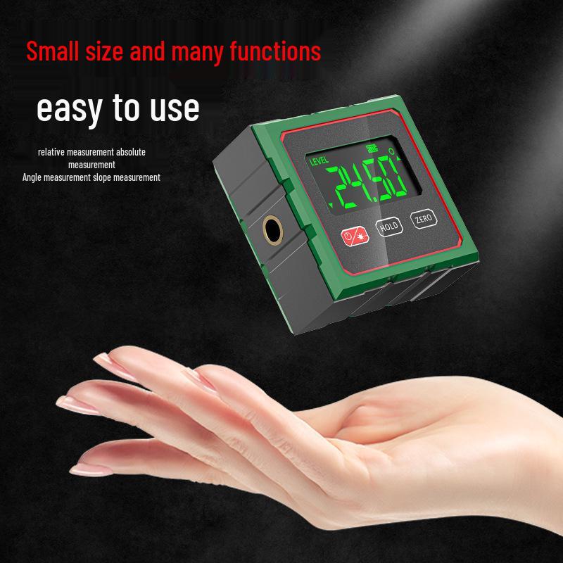 Cyfrowy inklinometr magnetyczny Precision 360° z inteligentnym wyświetlaczem laserowym i poziomicą