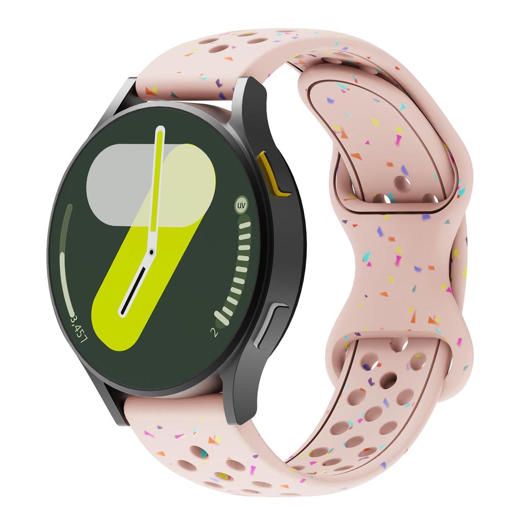 20/22mm Round Hole Silicone Strap Suit for Samsung Watch Series In 20/22mm Width Eco-friendly Silicone Strap with Grainy Pattern