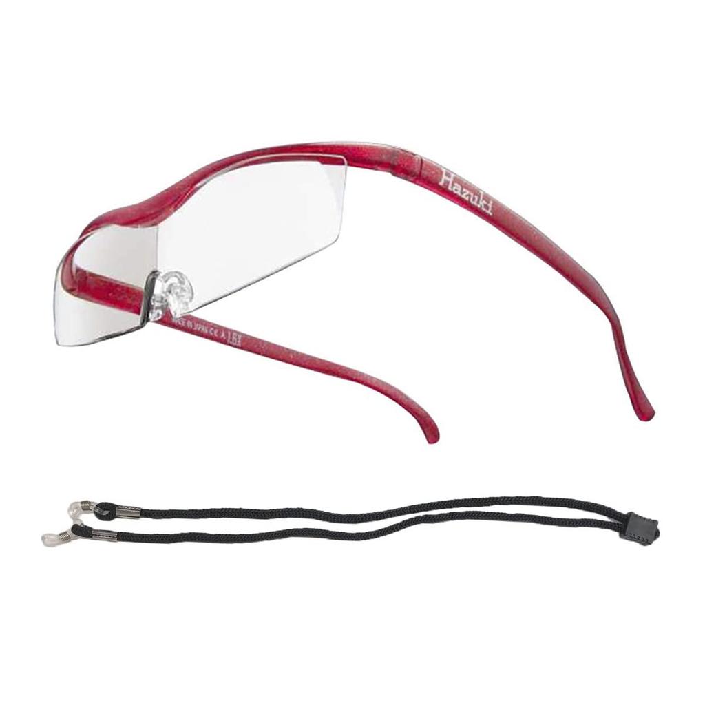 Hazuki Hazuki Magnifier Compact Clear Lens 9 Comes with a Strap To Hang Around the Neck Birthday Gift 1.85x (all Colors) (Ruby)