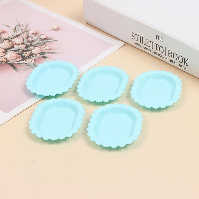 4/5PCS Candy Color 1/12 Dollhouse Miniature Nordic Food Plate Doll House Mini Play Kitchen Furniture Accessories