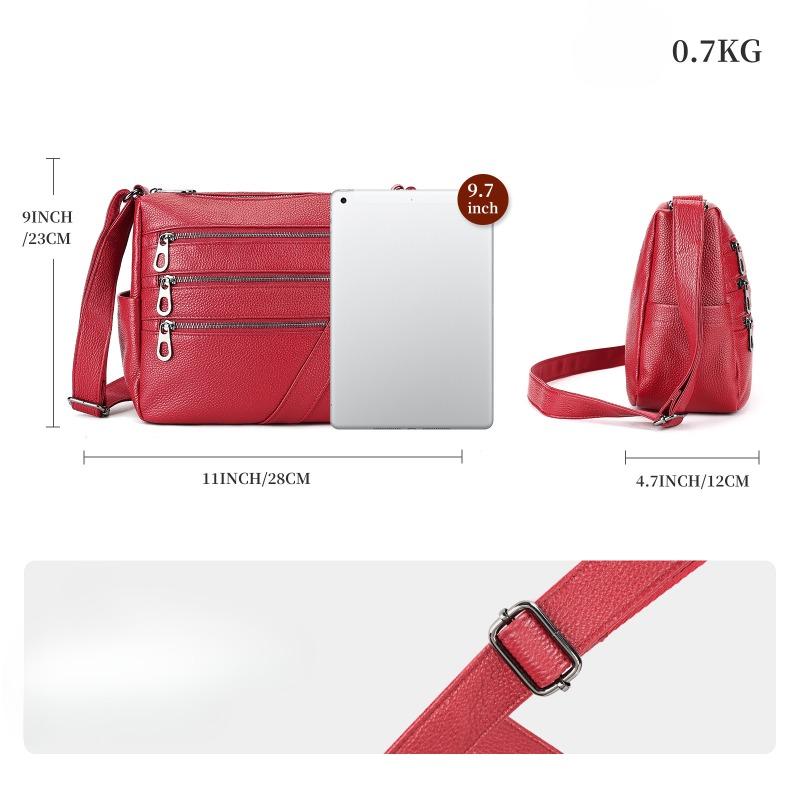 Genuine Leather Women's Crossbody Bag Top-grain Cowhide Women's Bag Single-shoulder Bag Commuting Crossbody Bag