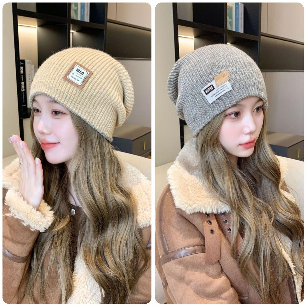 Neuer doppelseitiger Wollhut für Kinder, verdickter warmer und vielseitiger Strickhut für Herbst und Winter, großer Kopfumfang, der das Gesicht zeigt, klein