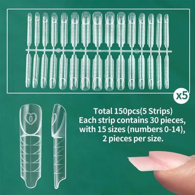 75/150 Buc Forme Reutilizabile pentru Unghii Spațiale Transparente Forme Vârf Francez NOU Forme Poli Gel Acasă Salon