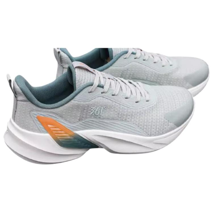 361 Cushioning Slip Resistant Abrasion Resistant Low top Casual Sprint Running Shoes Men's Gray White 672422229-7