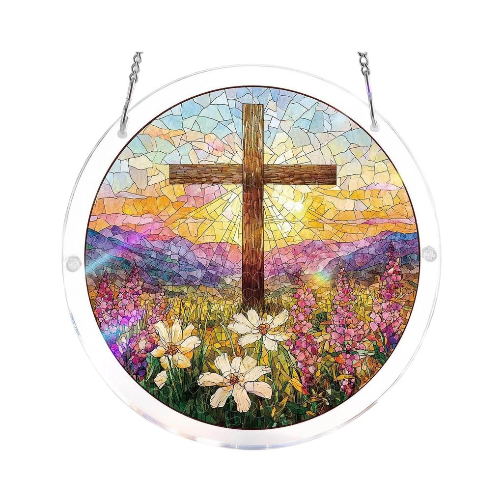 Acrylic Puzzle Suncatcher 83 Pieces, Wisteria In Glasslight Sun Catchers Puzzle, DIY SunCatchers Puzzles Window Hanging, Home & Garden Decor, 7.4 In