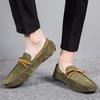 Damen Komfort Flats Casual Slip on Herren Mokassins Loafer Fahrschuhe Unisex Übergröße Wildlederschuhe Grün