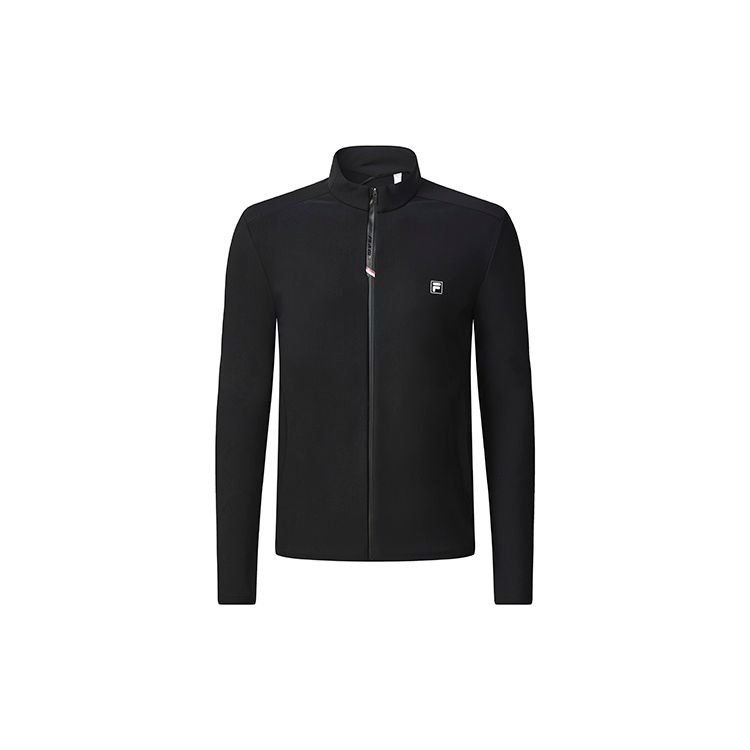 

FILA Athletics Casual Stand Collar Sports Knit Jacket Long Sleeve Men Jacket Deep-Black A11M245501F-BK