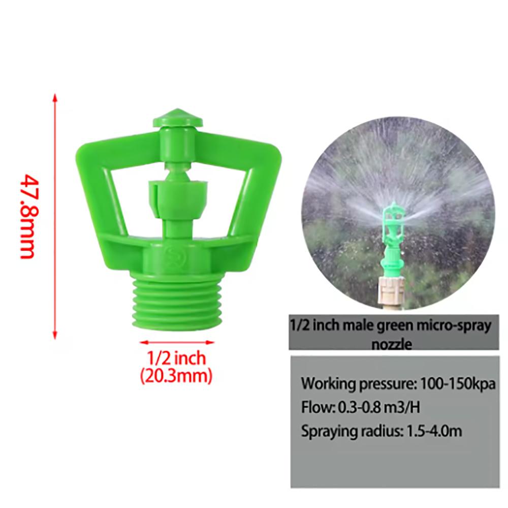 

5Pcs 1/2” 3/8 Male Thread Rotary Mini Nozzle Garden Flower Bed Irrigation Refraction Sprinkler Rain-like Lawn Watering Sprayer