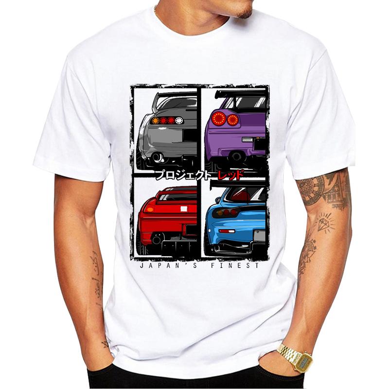 TEEHUB Hipster Vintage Japan Autos Aufdruck Herren T-Shirt Kurzarm T-Shirts Street t shirts Cool
