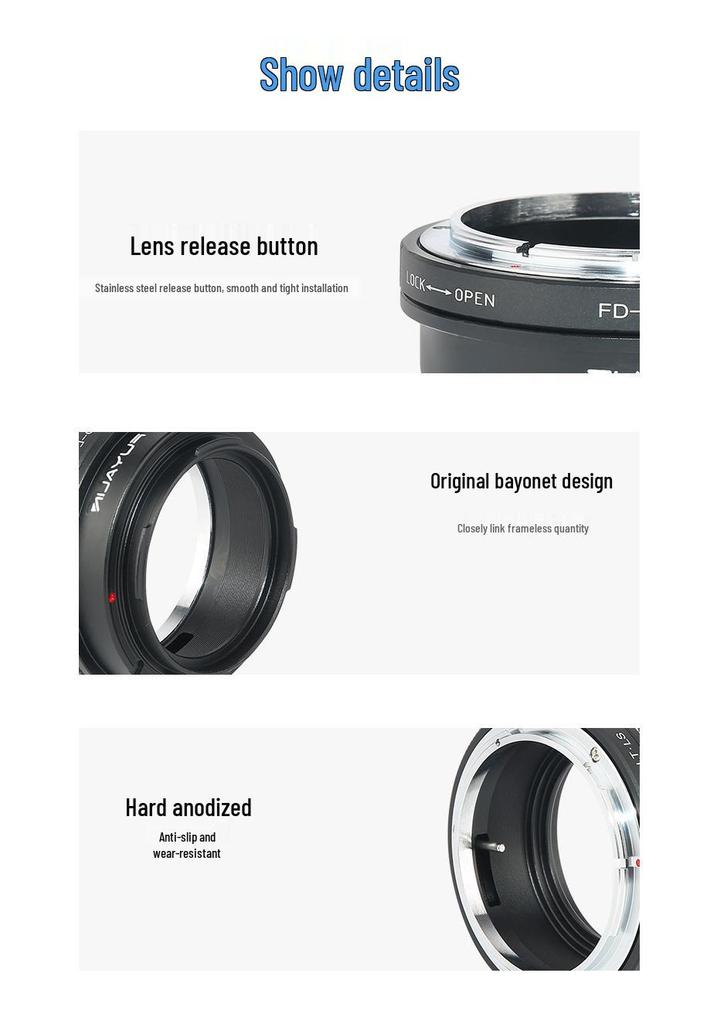 FD-L Lens Adapter for Canon FD Lenses To Panasonic S1/S1R, Leica SL, and Sigma Fp L