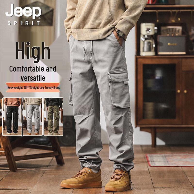 JEEP SPIRIT Men's Casual Straight-Leg Cargo Pants