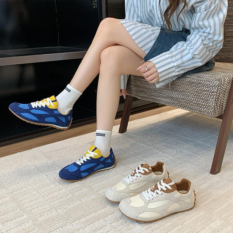 Color Matching Soft Sole 2025 Spring and Summer Versatile Forrest Gump Shoes Women's Training Shoes Casual Shoes Soft Leather New Breathable Sports