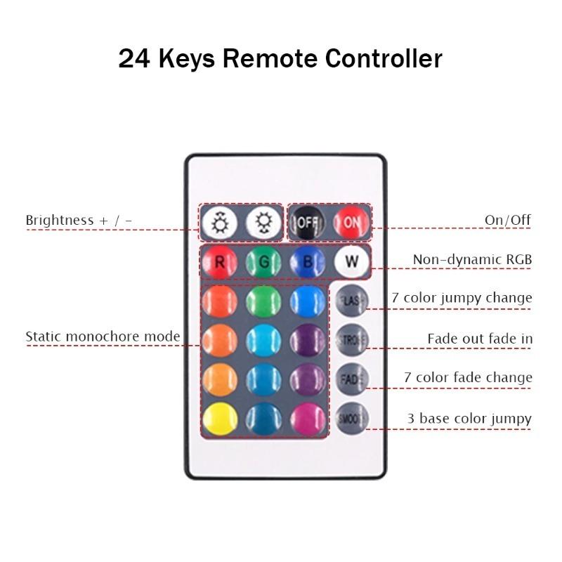 5V LED Strip Lights RGB 5050 3AA Battery Powered Flexible LED Light Strip with Remote Control for TV Backlight Bars Cabinets
